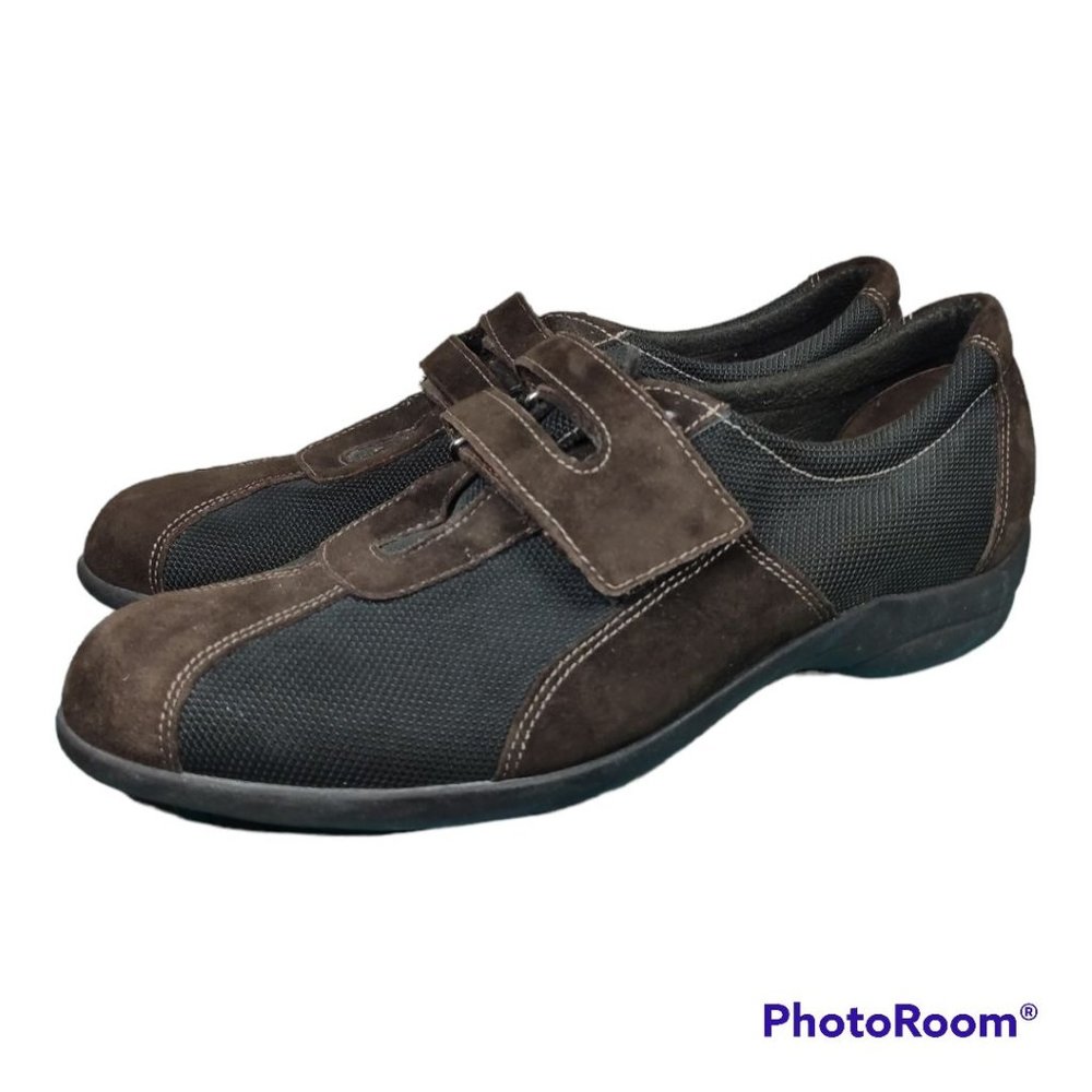 Munro American Sport Leather Adjustable Slip On Loafers Shoes Women Size 7.5